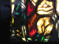 Handgefertigtes Italienisches Künstlerisches Fenster mit Hintergrundbeleuchtung, Madonna, Kind & Engeln, 1960er