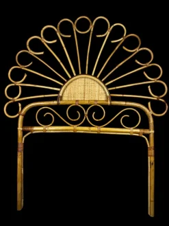 Handgefertigtes Kopfteil aus Bambus und Rattan, Côte Dazur, Frankreich, 1960er