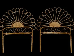 Handgefertigtes Kopfteil aus Bambus und Rattan, Côte Dazur, Frankreich, 1960er