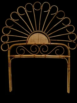 Handgefertigtes Kopfteil aus Bambus und Rattan, Côte Dazur, Frankreich, 1960er