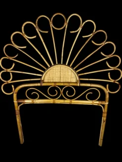 Handgefertigtes Kopfteil aus Bambus und Rattan, Côte Dazur, Frankreich, 1960er