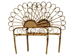 Handgefertigtes Kopfteil aus Bambus und Rattan, Côte Dazur, Frankreich, 1960er