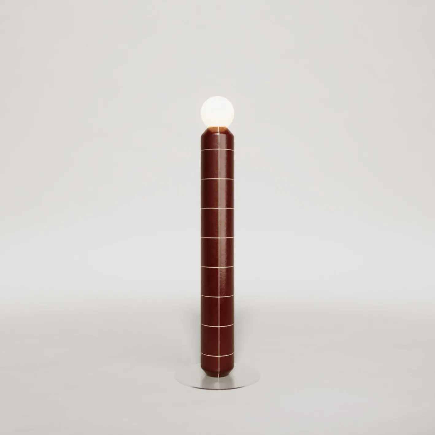 Handgefertigte Stehlampe aus Keramik & Glas in Rot von Svitanok