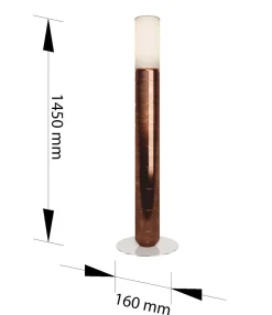 Handgefertigte Stehlampe aus Keramik mit zylindrischem Leinenschirm in polierter bernsteinfarbener Glasur von Svitanok