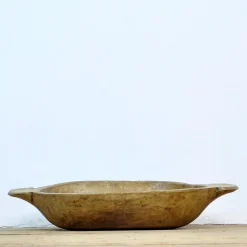Handgefertigte Teigschale aus Holz, 1900er