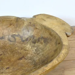 Handgefertigte Teigschale aus Holz, 1900er