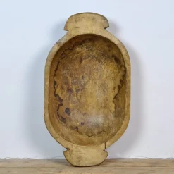 Handgefertigte Teigschale aus Holz, 1900er