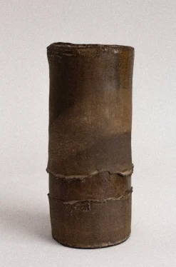 Handgefertigte Vase aus Steingut, 1970er