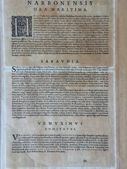 Handgefärbte Gallia Narbonensis Atlaskarte von Abraham Ortelius, 1600