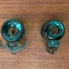 Handgemachter afrikanischer Vintage Kerzenhalter aus Glas in Tier-Optik von Ngwenya Glass, 2er Set