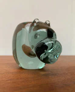 Handgemachter afrikanischer Vintage Kerzenhalter aus Glas in Tier-Optik von Ngwenya Glass, 2er Set