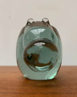 Handgemachter afrikanischer Vintage Kerzenhalter aus Glas in Tier-Optik von Ngwenya Glass, 2er Set