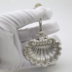 Handgemachter italienischer Vintage Löffel aus 925 Sterling Silber in Muschelform, Padua, 1980er