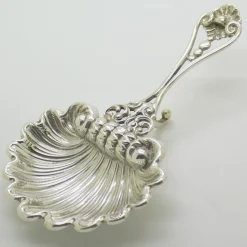 Handgemachter italienischer Vintage Löffel aus 925 Sterling Silber in Muschelform, Padua, 1980er