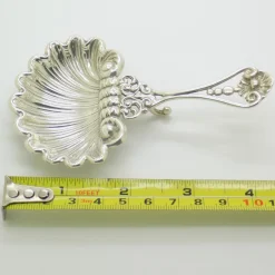 Handgemachter italienischer Vintage Löffel aus 925 Sterling Silber in Muschelform, Padua, 1980er