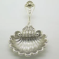 Handgemachter italienischer Vintage Löffel aus 925 Sterling Silber in Muschelform, Padua, 1980er