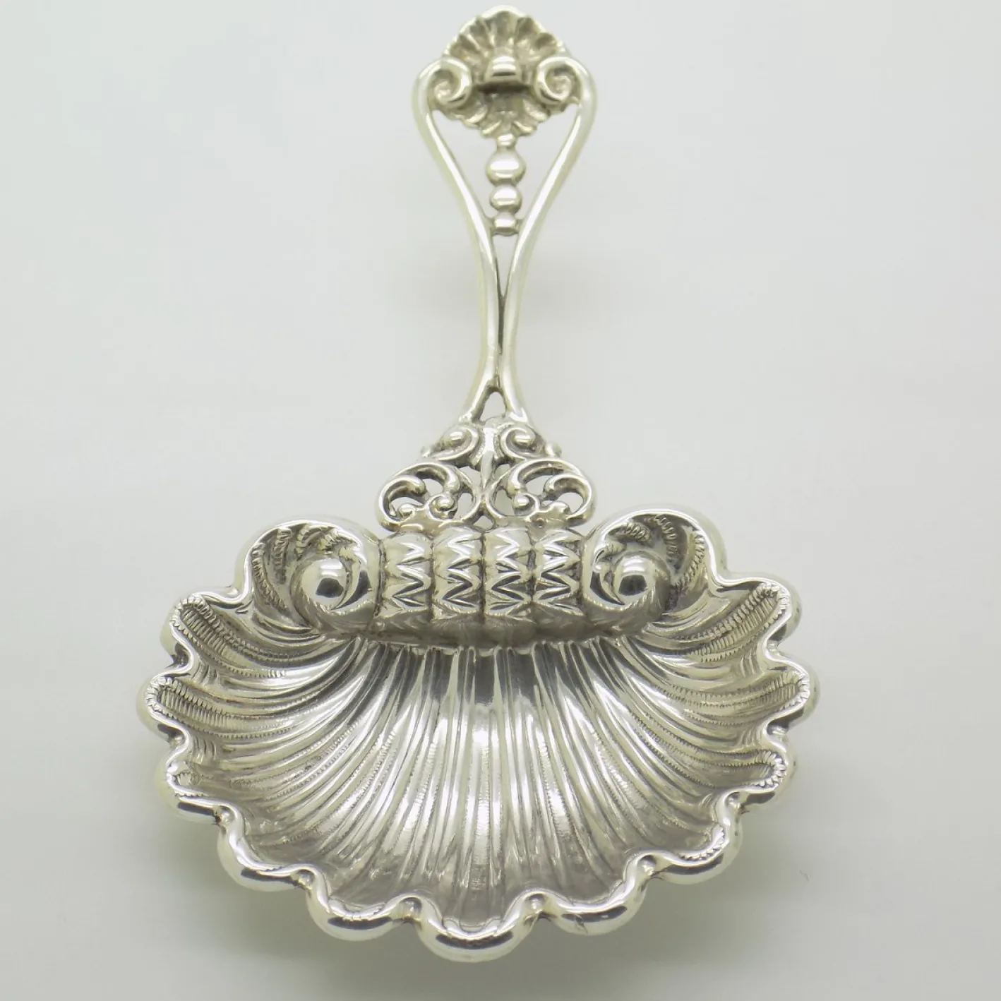 Handgemachter italienischer Vintage Löffel aus 925 Sterling Silber in Muschelform, Padua, 1980er