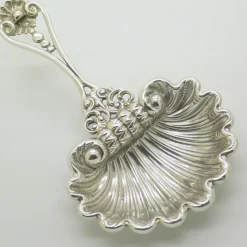 Handgemachter italienischer Vintage Löffel aus 925 Sterling Silber in Muschelform, Padua, 1980er