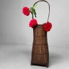 Handgewebter Ikebana Blumenkorb, 1950er