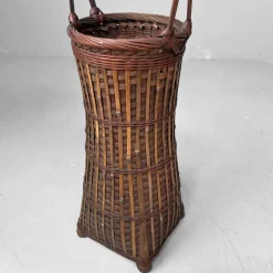 Handgewebter Ikebana Blumenkorb, 1950er