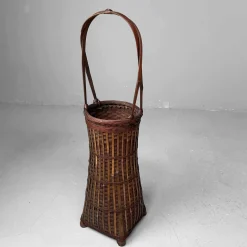 Handgewebter Ikebana Blumenkorb, 1950er