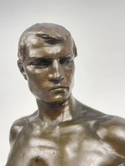 Hans Muller, Labor Omnia Vincit, 1920er, Bronze & Marmor