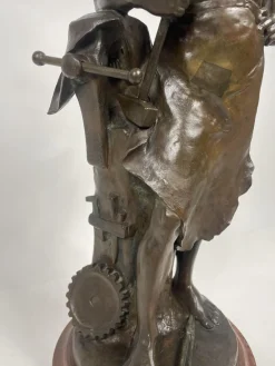 Hans Muller, Labor Omnia Vincit, 1920er, Bronze & Marmor
