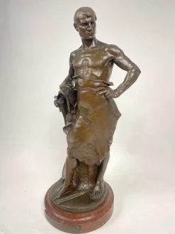 Hans Muller, Labor Omnia Vincit, 1920er, Bronze & Marmor