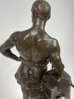 Hans Muller, Labor Omnia Vincit, 1920er, Bronze & Marmor