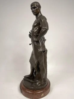 Hans Muller, Labor Omnia Vincit, 1920er, Bronze & Marmor