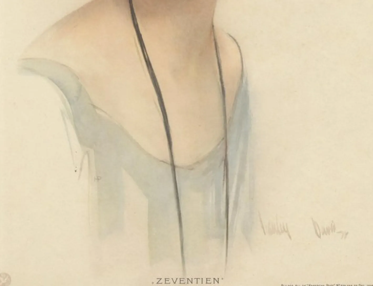Hartley Davis, Art Deco Portrait, 1924, Lithographie