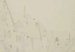 H. Christiansen, Hausgiebel in Bad Wimpfen, 1922, Bleistift