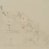 H. Christiansen, Häuser am Hang in Bad Wimpfen, 1922, Bleistift