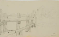 H. Christiansen, Steg am Starnberger See, 1922, Bleistift