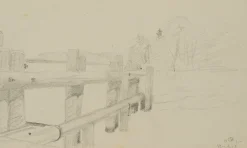 H. Christiansen, Steg am Starnberger See, 1922, Bleistift