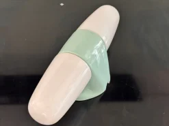 Hellblaue Modell 6068 Wandleuchte aus Keramik von Wilhelm Wagenfeld für Lindner, 1958