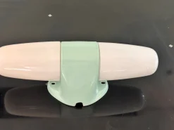 Hellblaue Modell 6068 Wandleuchte aus Keramik von Wilhelm Wagenfeld für Lindner, 1958