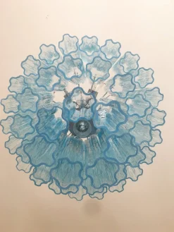 Hellblauer Tronchi Murano Glas Kronleuchter von Murano