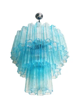Hellblauer Tronchi Murano Glas Kronleuchter von Murano