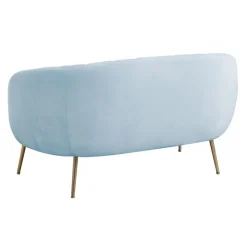 Hellblaues Zwei-Sitzer Sofa aus Samt von Europa Antiques