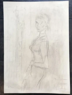 Henri Fehr, En Tenue de Soirée, 1935, Bleistift auf Papier