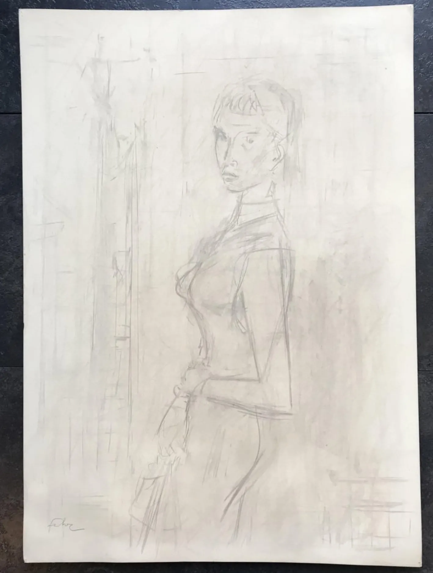 Henri Fehr, En Tenue de Soirée, 1935, Bleistift auf Papier