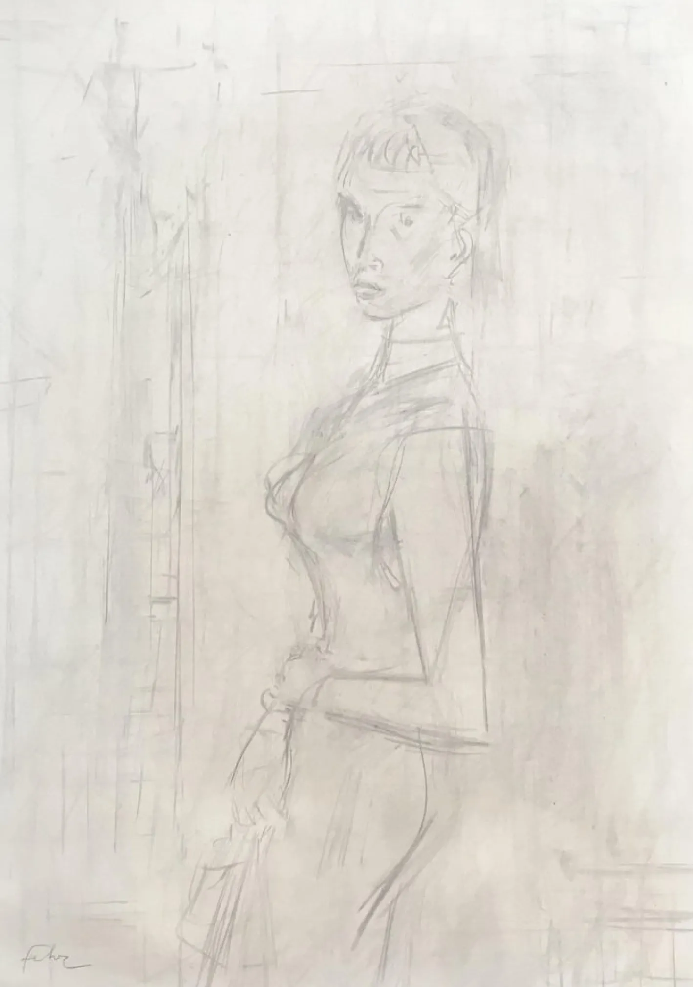 Henri Fehr, En Tenue de Soirée, 1935, Bleistift auf Papier