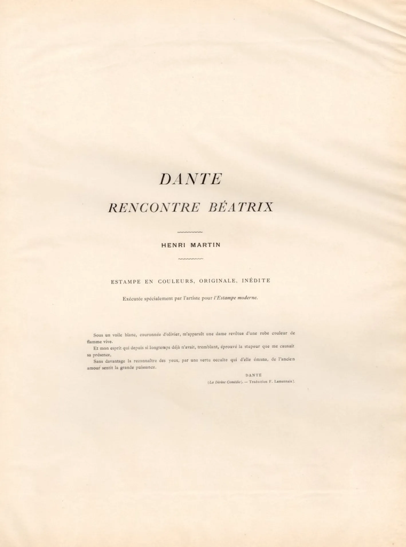 Henri Martin, Dante trifft Beatrix, 1898, Lithographie