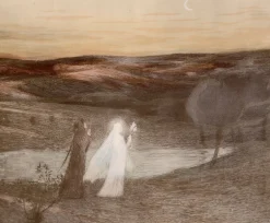 Henri Martin, Dante trifft Beatrix, 1898, Lithographie