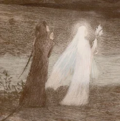 Henri Martin, Dante trifft Beatrix, 1898, Lithographie