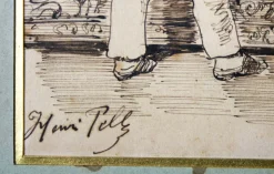 Henri Pille, Atelier des Künstlers, 19. Jh., Tinte auf Papier