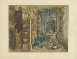 Henry d'allemagne, Interior Studies mit islamisch Ornament und Architektur, 1900er, Druck auf Papier