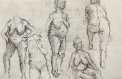 Henry Moore, Akt, 1950er, Bleistiftzeichnung