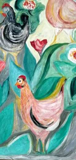 Hens Gemälde von Giuseppe Cesetti, 1960er